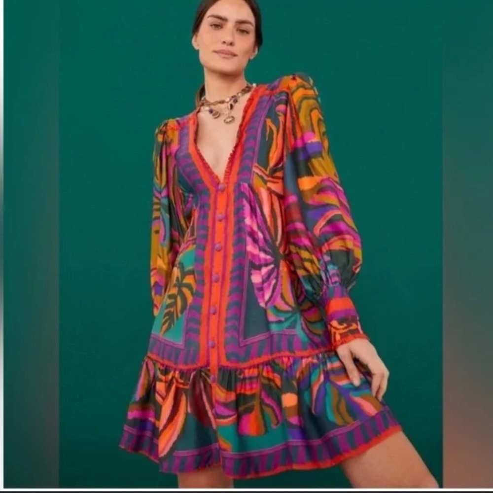 FARM Rio Colorful Tropical Mini Dress